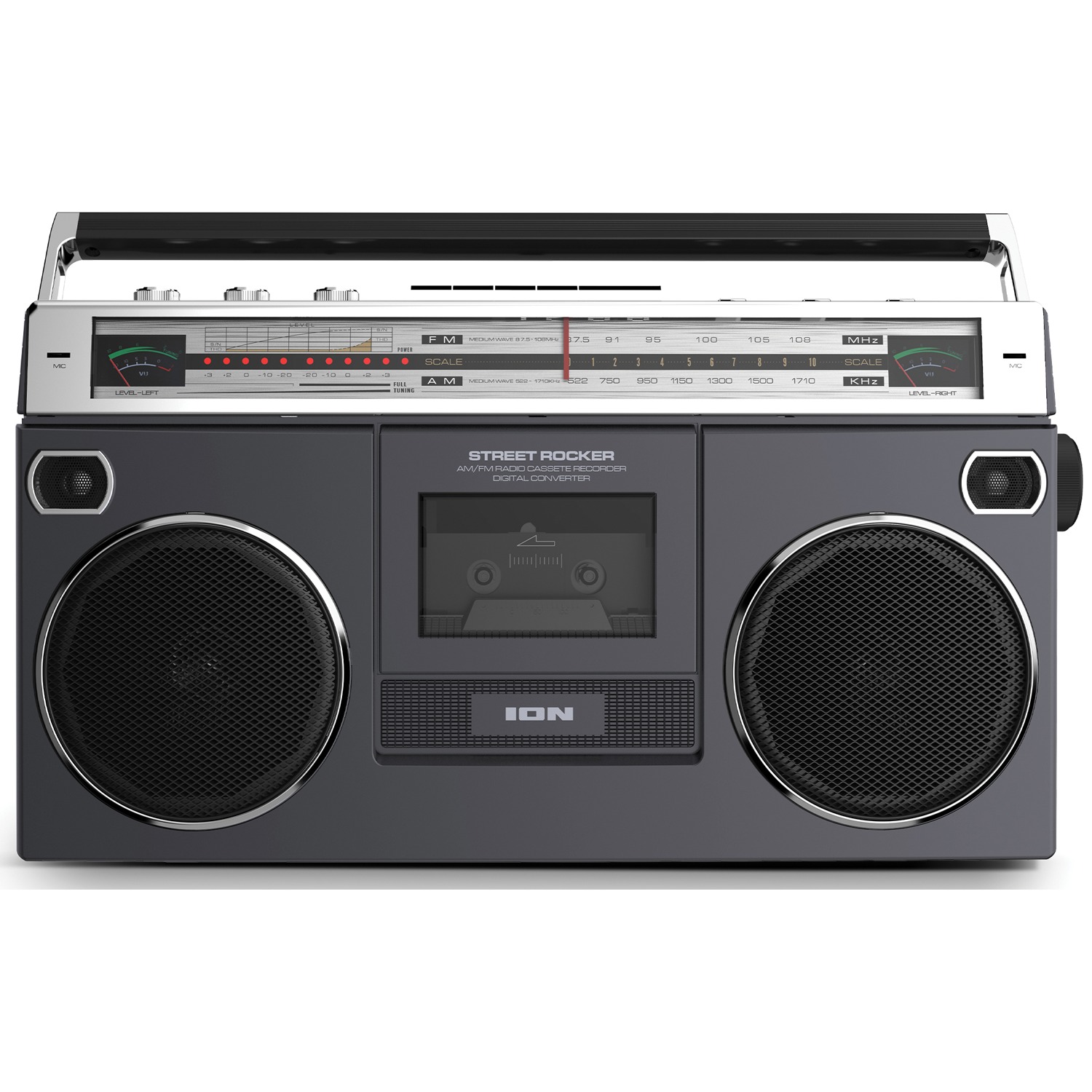ION Audio Street Rocker Black - Portable Retro-Style Stereo Boombox with Wireless Streaming - image 2 of 2