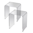 thumbnail image 2 of Acrylic End Table, 2 pcs C-Shaped Lucite Side Tables, Clear Acrylic Side Table for Drink, Food, Snack used in Living Room, Bedroom, and Study, 2 of 10