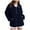 Navy, variant on BangWanChi Womens Coats Winter Prime Women's Solid Winter Faux Coats Long Sleeve Lapel Pockets Fleece Jacket Casual Trendy Outerwear Blue L