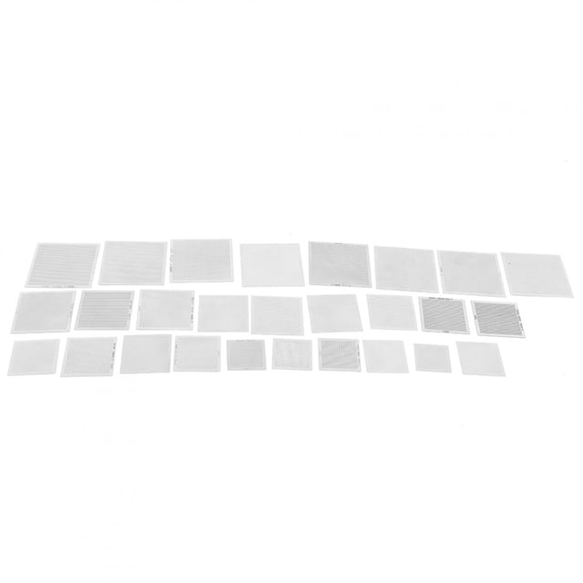 Juego de 27 plantillas universales BGA para reballing, reballing, rework, red calentada, planta de hojalata para reparación de computadoras de escritorio y portátiles.