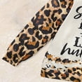 thumbnail image 4 of ZEHJUHAN Kids' Fashion Comfort Long Sleeve Top & Pants Set - Letter & Leopard Print Casual Outfit for Boys & Girl Brown，4Y, 4 of 7