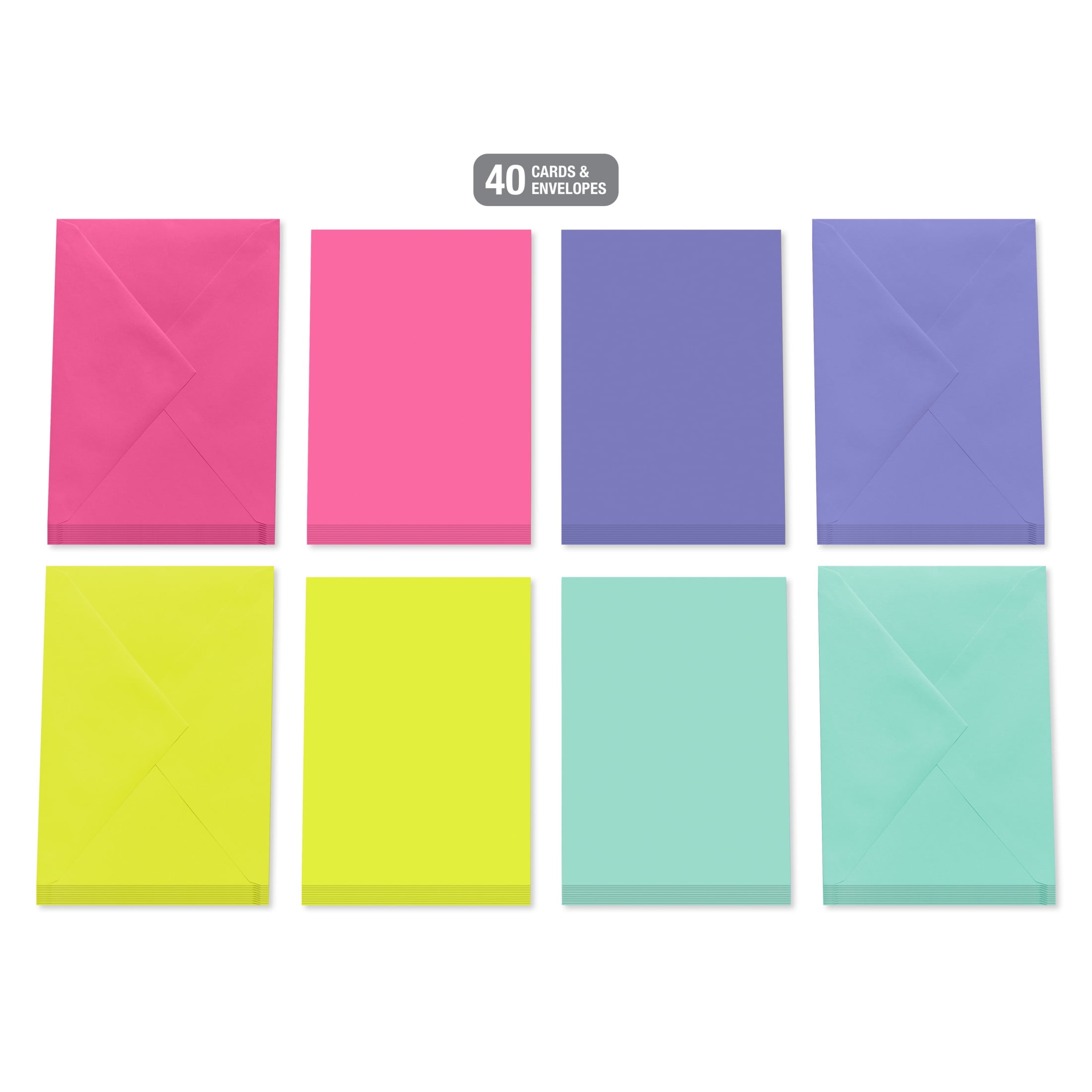 American Greetings All Occasion Blank Single Panel Notes, Bright Multi-Color (4-Designs, 40-Count)