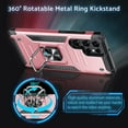 thumbnail image 2 of Galaxy S22 Ultra Case,  Grade Protective Phone Case Cover with Rotatable Metal Ring Kickstand [Support Magnet Mount] Compatible with Samsung Galaxy S22 Ultra, Rose Gold, 2 of 12