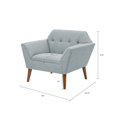 thumbnail image 3 of Newport Lounge Chair, Accent Chairs for Bedroom, INCLAKE Midcentury Modern Accent Arm Chair for Living Room, Linen Fabric Comfy Reading Chair, Tufted Comfortable Sofa Chair-Light Blue, 3 of 7
