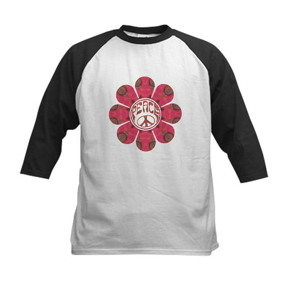 CafePress - Peace Flower Affection Kids Baseball Jersey - Kids Cotton Baseball Jersey, 3/4 Sleeve Shirt