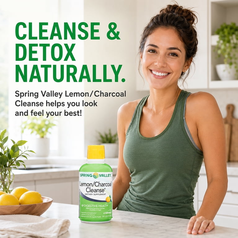 Spring Valley Lemon/Charcoal Colon Cleanse, 16 fl oz HSA/FSA