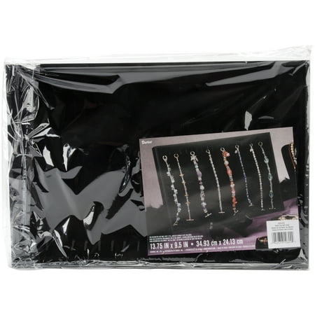 Jewelry Display Tray W/Hooks 14"X9.5"-Black Velvet