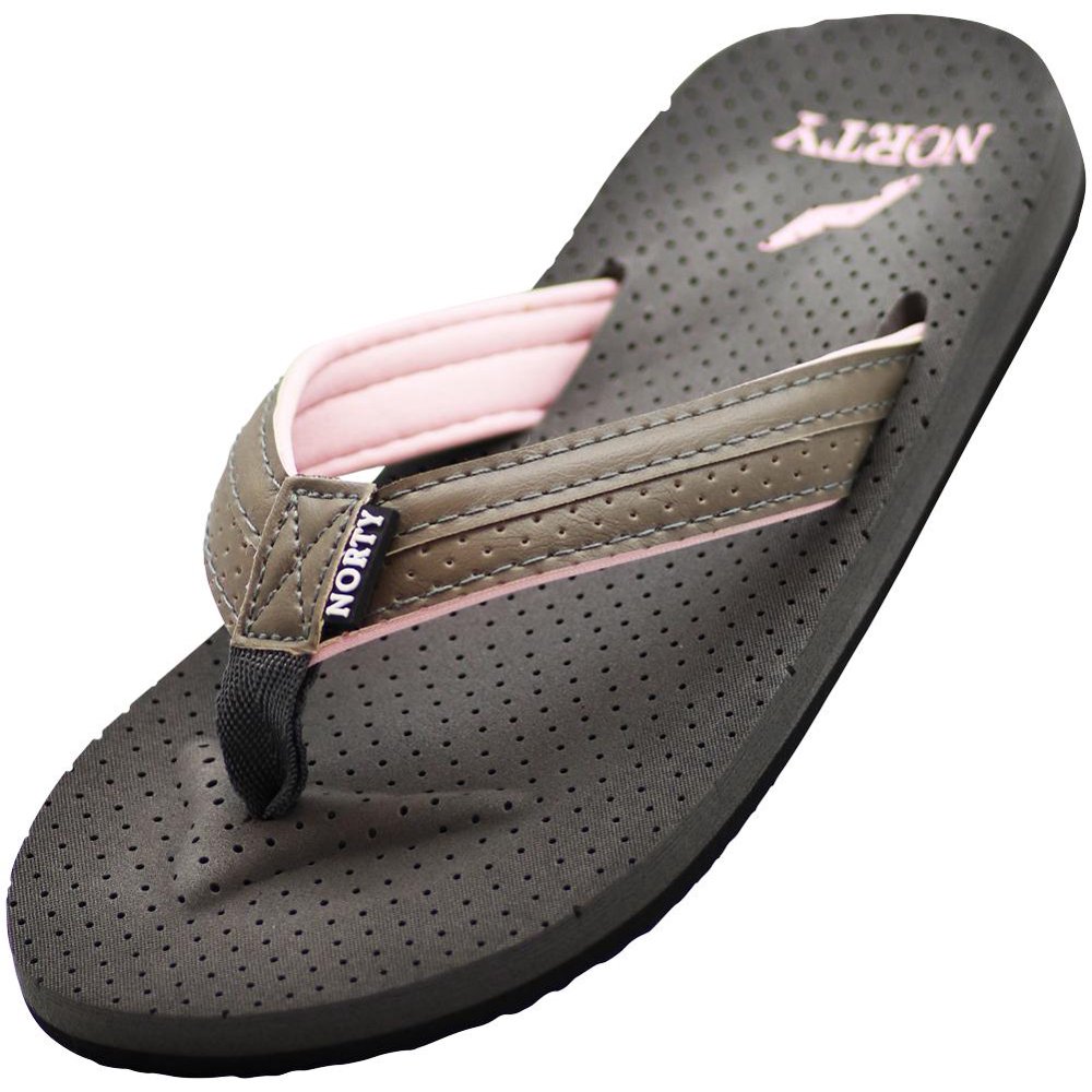 NORTY Norty Womens Soft Cushioned Footbed Flip Flop Thong Sandal 5