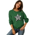 thumbnail image 1 of INSPIRE CHIC Chandail en Molleton à Manches Longues Col Rond Étoile Brillant à Sequins pour Femmes, 1 of 6