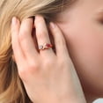 thumbnail image 5 of Gem Stone King 18K Rose Gold Plated Silver Lab Grown Diamond and Pink Tourmaline and White Created Sapphire Infinity Promise Ring for Women | 0.97 Cttw | Oval 6X4MM | Gemstone Birthstone | Size 5, 5 of 5