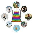 thumbnail image 6 of Disketp Bright Rainbow Drawstring Backpack Drawstring Gym Bags Draw String Bags for Sports, Gym, Travel, Swimming, Beach-Small, 6 of 6