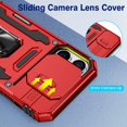 thumbnail image 3 of Case for 14 Pro Max Case with Kickstand, Slide Camera Cover & 360°Magnetic Ring Kickstand Military Grade Shockproof Heavy Duty Protective Armor Case for iPhone 14 Pro Max 5G 6.7 Inch 2022 - Red, 3 of 17