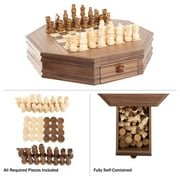Trademark Games Octagonal Chess and Checkers Set