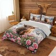 thumbnail image 2 of Erosebridal Highland Cattle Duvet Cover Set, Chic Butterfly Flower Bedding Full, Reversible 3pcs 1 Duvet Cover and 2 Pillowcases (No Comforter), 2 of 6