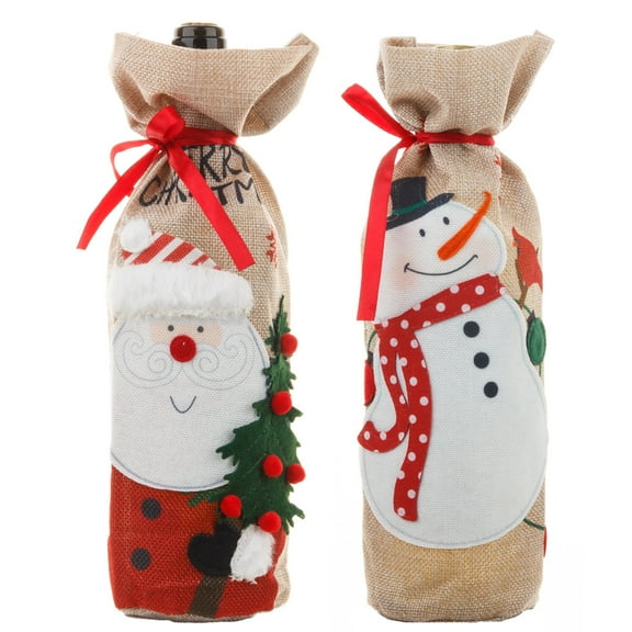 Christmas Wine Bottle Cover Merry Christmas Decorations For Home 2025 Navidad Noel Natal Ornaments Xmas Gift Happy New Year 2026（Bottle Cover 19）
