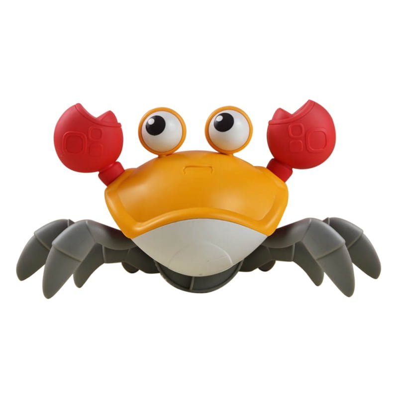 Yellow Cartoon Clockwork Crab Bath Toys for Children,Babies,Kids 2 in 1 Bathtub Pool Toys & Dragging and Walking Beach Toys Lightaling Bath Toys for Toddler 1-3 Years 