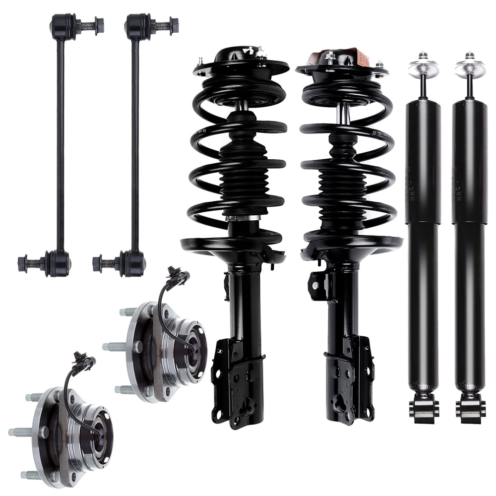CCIYU Complete Suspension Kit Fits 04 05 06 07 08 09 10 11 12 for Chevrolet for Malibu Includes Strut Spring Assembly, Rear Shock Absorber, Wheel Hug, Stabilizer Bar Link Kit