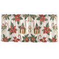 thumbnail image 7 of Yayeee Kitchen Curtains Tier Set of 2 Light Filtering 57"x24" Over Sink Window Panels, Red Christmas Poinsettia, 7 of 7