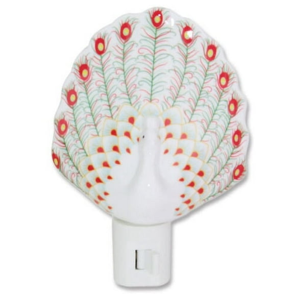 Ceramic Peacock Plug-in Night Light Home Decor Housewarming Good Sleep Safe LS01994