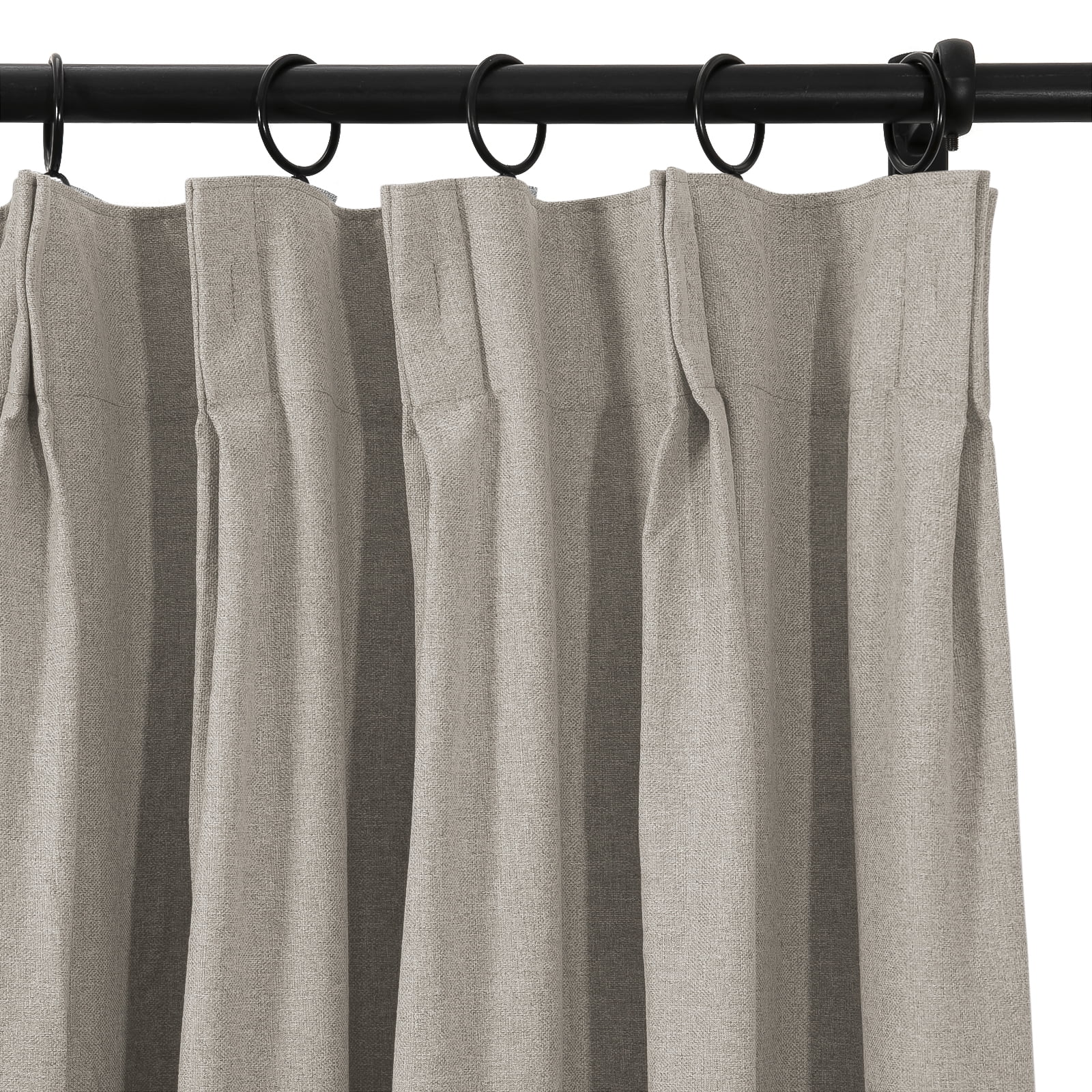 TWOPAGES Light Blocking 42 W X 102 L Inch Pinch Pleat Blackout Window Treatment Curtain, 1 Panel, Khaki