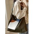 thumbnail image 4 of LinYooLi Fashion Splicing Shoulder Bag for Women Girls Chic Grid Canvas Hobo Tote Handbag Color Contrast, 4 of 6