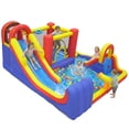 thumbnail image 2 of Gymax Inflatable Water Slide 7-in-1 Outdoor Bounce House w/ Dual Slides Splash Pool Water Cannon Climbing Wall & Basketball Hoop, 2 of 10