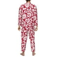 thumbnail image 5 of Bingfone Men'S Pajama Set 2 Piece Loungewear Pjs, Long Sleeve With Pajama Pants-Red Flowers, 5 of 9