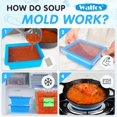 thumbnail image 4 of Bandeja de congelación Walfos Silicone 500 ml con tapa, paquete de 4 unidades, azul, 4 of 8