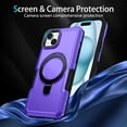 thumbnail image 6 of Cowithday iPhone 15 Plus Case with Magnetic Ring Stand, [Magnetic Ring Holder] [Military Drop Protection] [Non-Slip Grip] Shockproof Soft Edge Phone Case Cover for iPhone 15 Plus 6.7" 2023, Purple, 6 of 9