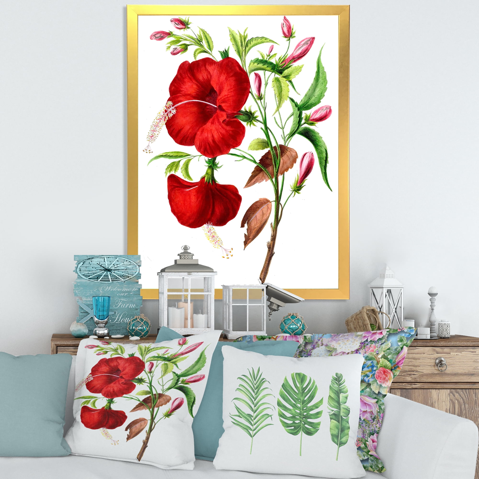 Designart 'Ancient American Flora I' Traditional Framed Art Print