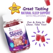Kids Melatonin Gummies - 2mg Melatonin Per Serving - Childrens Melatonin Gummy for Restful Sleep - Best Childrens Chewable Sleep Supplement - Vegan, Non-GMO, Natural Berry Flavor - 60 Gummies