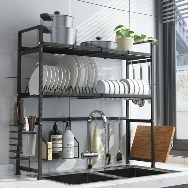 DODOING 2 Tier Dish Racks for Kitchen Counter Drying Rack Over Sink Dish Drying Rack,Dish Rack Kitchen Dish Rack, Large Dishes Drying Rack Dish Holder
