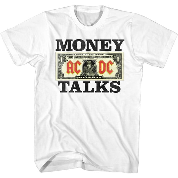 AC/DC Moneytalks White Adult T-Shirt 4Xl