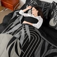thumbnail image 4 of Homewish Tree Leaves Twin Bedding Sets 7-Piece for Boys Girls,Minimalist Geometric Stripes Lines Bedding Comforter Set Microfiber,Retro Vintage Aesthetic Breathable Sheet Sets, 4 of 8