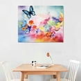 thumbnail image 3 of COMIO  Butterfly Pictures Decor Wall Art Print on Canvas Pink Wtercolor Poster for Bedroom Bathroom Kids Room Ready to Hang, 3 of 5