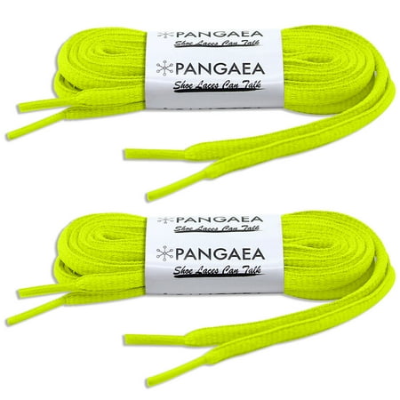 

[2-Pair Pack] Pangaea Oval Shoelaces Half Round 1/4 INCH Shoe Laces More Colors and Lengths Available