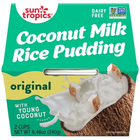Sun Tropics Coconut Milk Rice Pudding, Original, 4.23 oz Cups (12 cups)