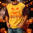 thumbnail image 2 of Halloween Shirts for Men Short Sleeve Crewneck Halloween Tees Jack-o'-lantern Halloween Tops Holiday Casual Halloween Tshirt, 2 of 3
