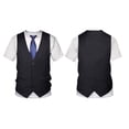 thumbnail image 3 of YUUMIN Mens Tuxedo Novelty T-Shirt Short Sleeve Suit Vest 3D Tie Printed Shirt Top Party Wedding Black S, 3 of 6