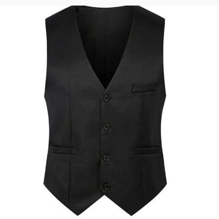

Ana Men\ s Slim Formal Vest V-Neck Business Work Waistcoat Sleeveless Double-breasted