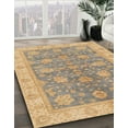 thumbnail image 3 of Ahgly Company Machine Washable Indoor Round Abstract Tiger Orange Brown Area Rugs, 7' Round, 3 of 7
