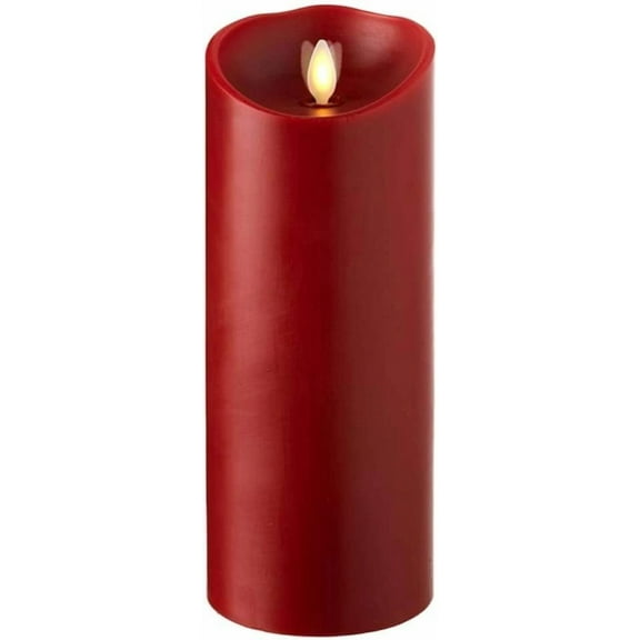 Liown Flameless Candle: Cinnamon Scented Moving Flame Candle with Timer (9" Red)