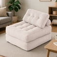 thumbnail image 1 of MAGMALIFE Sofá Plegable 2 en 1, Terciopelo Suave, Relleno de Memory Foam, Respaldo Antideslizante, Color Beige, 85x85x78 cm, Se Convierte en Cama, Ideal para Sala, Recámara u Oficina, 1 of 7