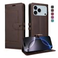 thumbnail image 1 of Premium Wallet Case for iPhone 17 Pro Max with Card Slots & Kickstand, Flip Cover Brown, 1 of 7