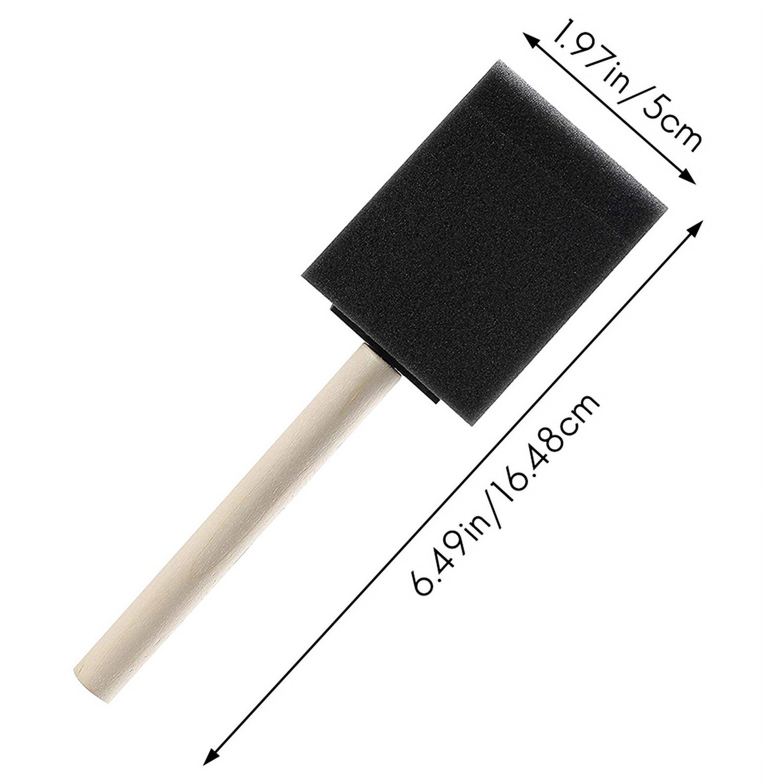 250 Pcs 2 Inch Foam Sponge Wood Handle Paint Brush Set, Great for Acrylics, Stains, Varnishes, Crafts, Art