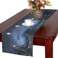thumbnail image 1 of BSDHOME un Chat Regardant la Lune Coton Linge de Table Coureur 14x72 Pouces, 1 of 4