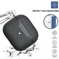 thumbnail image 5 of Allytech Case Compatible with AirPods 3rd Generation (2021 Released), Lychee Texture PU Leather Anti-Scratch Skin with Key-Chain Accessories for Women Men Case for Air-Pods 3 2021, Black, 5 of 5