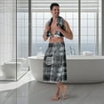 thumbnail image 6 of Colevkie 2 Pieces Bath Wrap Set Shower Skirt & Bath Towel for Men Soft Adjustable Polyester Beach Towel Spa Towel Quick Drying Portable Printed Black White Checkered Pattern, 6 of 7
