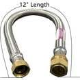 EZFluid 12" Braided Flexible Stainless Steel Water Heater Connector