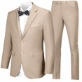 thumbnail image 1 of Traje CAZUOYI Slim Fit de 2 piezas, color champán para hombre, talla XXL, 1 of 6